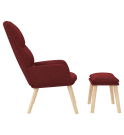 Chaise de relaxation avec tabouret Rouge bordeaux Tissu