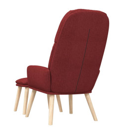 Chaise de relaxation avec tabouret Rouge bordeaux Tissu