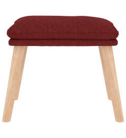 Chaise de relaxation avec tabouret Rouge bordeaux Tissu