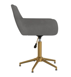 Chaise pivotante de bureau Gris foncé Velours