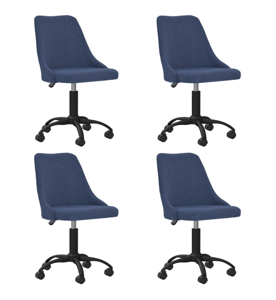 Chaises pivotantes à manger lot de 4 bleu tissu