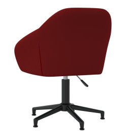 Chaise pivotante de bureau Rouge bordeaux Velours