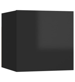 Meubles TV muraux 8 pcs Noir brillant 30,5x30x30 cm