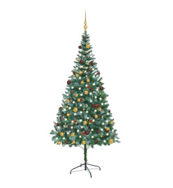 Arbre de Noël artificiel pré-éclairé/boules pommes de pin 210cm