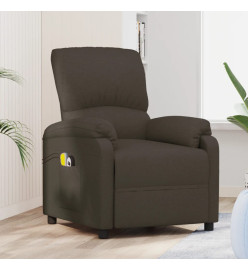 Fauteuil électrique de massage Marron foncé Tissu