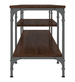 Meuble TV chêne marron 201x35x45 cm bois d'ingénierie et fer