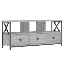 Meuble TV sonoma gris 102x33x45 cm bois d'ingénierie et fer