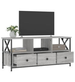 Meuble TV sonoma gris 102x33x45 cm bois d'ingénierie et fer