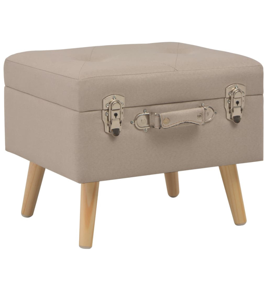 Tabouret de rangement 40 cm Beige Tissu