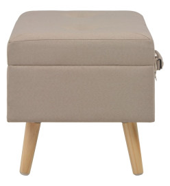 Tabouret de rangement 40 cm Beige Tissu