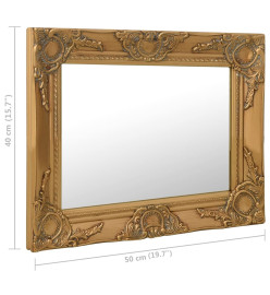 Miroir mural style baroque 50x40 cm Doré