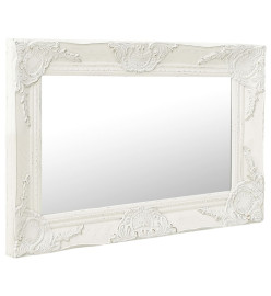 Miroir mural style baroque 60x40 cm Blanc