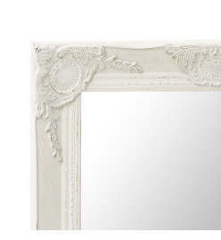 Miroir mural style baroque 60x40 cm Blanc