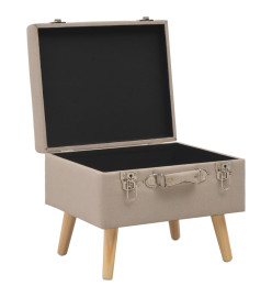 Tabouret de rangement 40 cm Beige Tissu