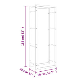 Portant de bois de chauffage 50x28x132 cm acier inoxydable