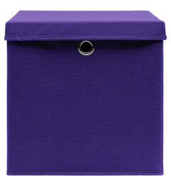 Boîtes de rangement avec couvercles 4 pcs 28x28x28 cm Violet