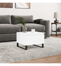 Table basse blanc 50x46x35 cm bois d'ingénierie