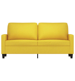 Canapé à 2 places Jaune clair 140 cm Tissu