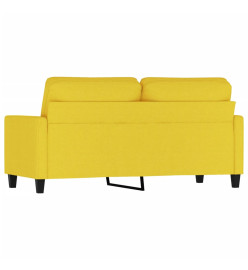 Canapé à 2 places Jaune clair 140 cm Tissu