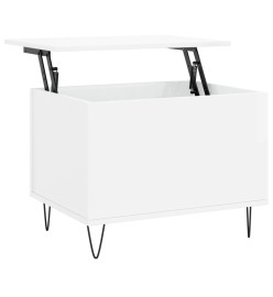 Table basse Blanc brillant 60x44,5x45 cm Bois d'ingénierie