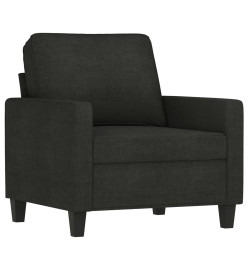 Ensemble de canapés 3 pcs avec coussins Noir Tissu