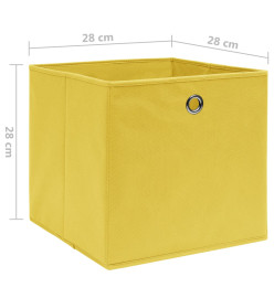 Boîtes de rangement 10 pcs Tissu intissé 28x28x28 cm Jaune