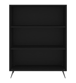 Bibliothèque noir 69,5x32,5x90 cm bois d'ingénierie