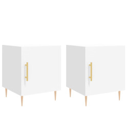 Tables de chevet 2 pcs blanc 40x40x50 cm bois d’ingénierie