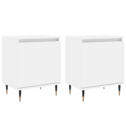 Tables de chevet 2 pcs blanc 40x30x50 cm bois d'ingénierie