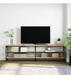 Meuble TV chêne sonoma 180x30x50 cm bois d'ingénierie et métal