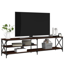 Meuble TV chêne marron 200x40x50 cm bois d'ingénierie et métal