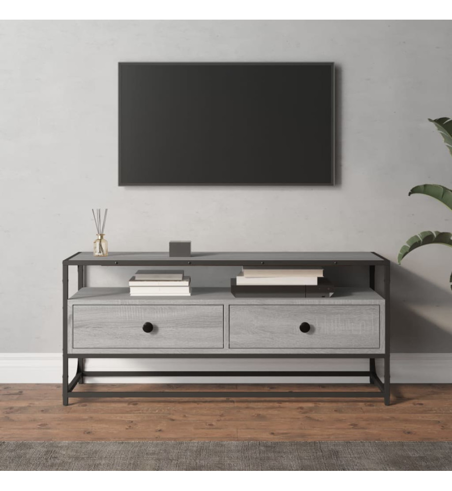 Meuble TV sonoma gris 100x35x45 cm bois d'ingénierie