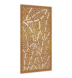 Décoration murale jardin 105x55 cm acier corten design feuille