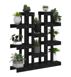 Support à plantes Noir 104,5x25x109,5 cm Bois massif de pin