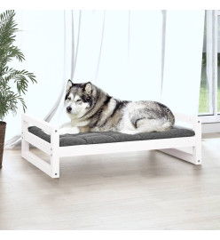 Lit pour chien Blanc 105,5x75,5x28 cm Bois de pin solide