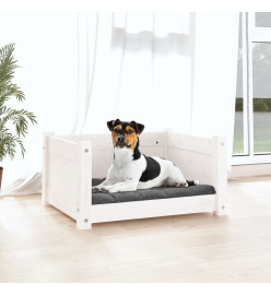 Lit pour chien Blanc 55,5x45,5x28 cm Bois massif de pin