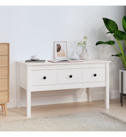 Table basse Blanc 102x49x55 cm Bois massif de pin