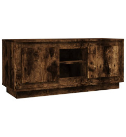 Meuble TV chêne fumé 102x35x45 cm bois d'ingénierie