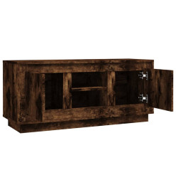 Meuble TV chêne fumé 102x35x45 cm bois d'ingénierie