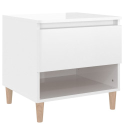 Table de chevet Blanc brillant 50x46x50 cm Bois d’ingénierie