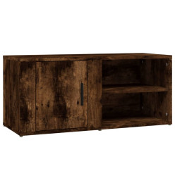 Meuble TV Chêne fumé 80x31,5x36 cm Bois d'ingénierie