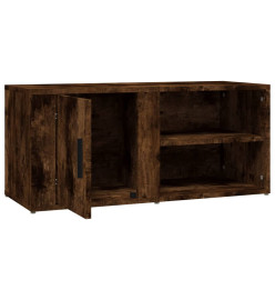 Meuble TV Chêne fumé 80x31,5x36 cm Bois d'ingénierie