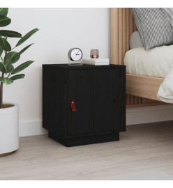 Table de chevet Noir 40x34x45 cm Bois de pin solide
