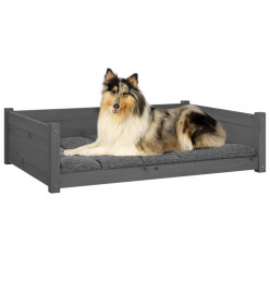 Lit pour chien Gris 95,5x65,5x28 cm Bois de pin solide