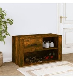 Armoire à chaussures Chêne fumé 80x35x45 cm Bois d'ingénierie