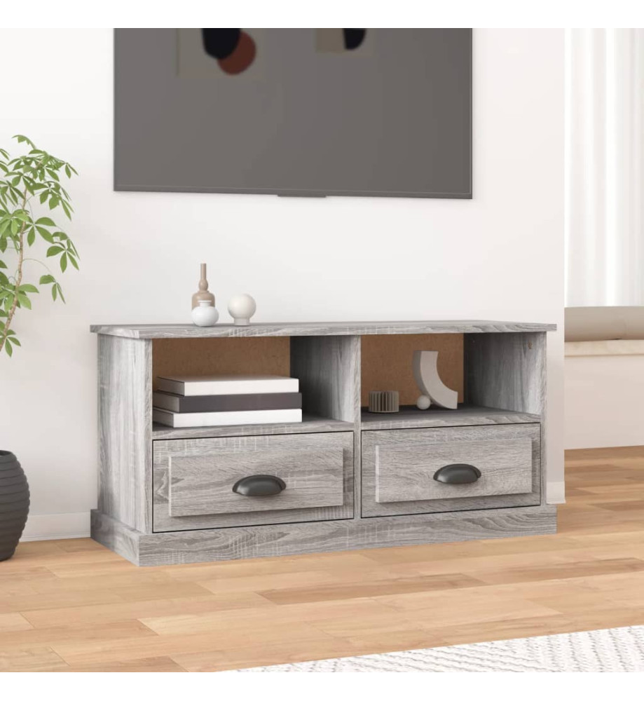 Meuble TV sonoma gris 93x35,5x45 cm bois d'ingénierie