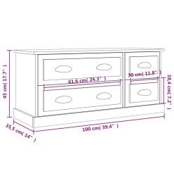 Meuble TV chêne sonoma 100x35,5x45 cm bois d'ingénierie