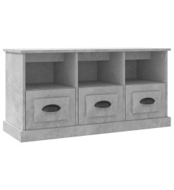 Meuble TV gris béton 100x35x50 cm bois d'ingénierie