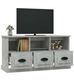 Meuble TV gris béton 100x35x50 cm bois d'ingénierie