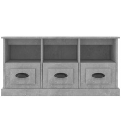 Meuble TV gris béton 100x35x50 cm bois d'ingénierie